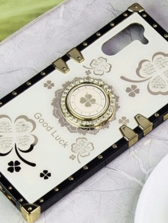 Sacchetto Other - Samsung Galaxy Note 10 Case Good Luck Bling Diamond Square TPU Cover Kickstand